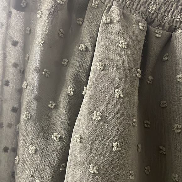 Sheer Off Shoulder Olive Green 3/4 Sleeve Top from BLUENOTES - Picture 2 of 3